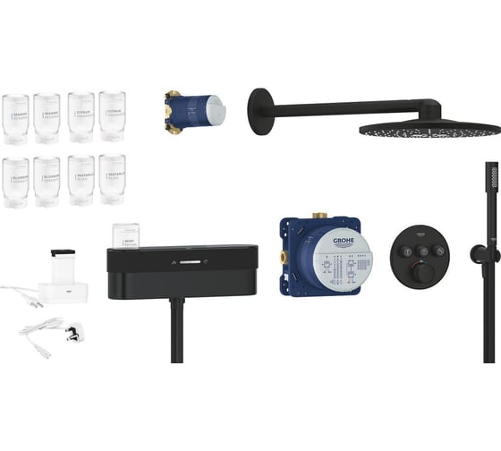 Душевая система Grohe SmartControl Purefoam с термостатом для душа, фантомный черный () 105812KF00