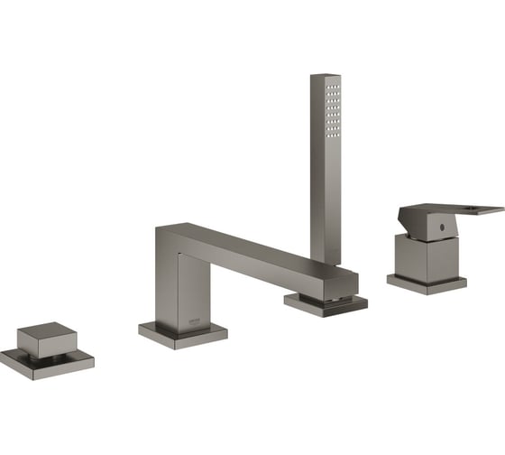 Смеситель для ванны Grohe Eurocube на 4 отверстия, на край ванны, темный графит матовый () 19897AL1
