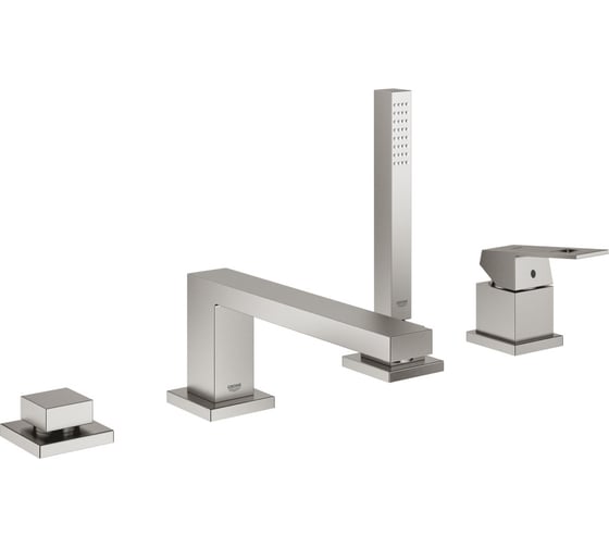 Смеситель для ванны Grohe Eurocube на 4 отверстия, на край ванны, суперсталь () 19897DC1