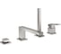 Смеситель для ванны Grohe Eurocube на 4 отверстия, на край ванны, суперсталь () 19897DC1 1