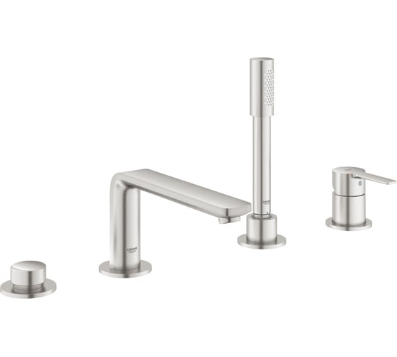 Смеситель для ванны Grohe Lineare на 4 отверстия, на край ванны, суперсталь () 19577DC1