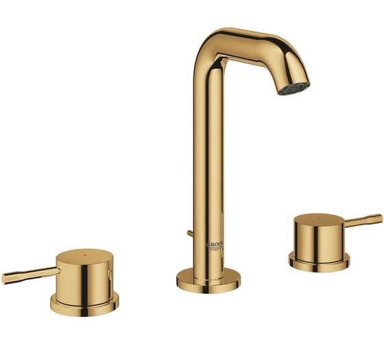 Смеситель для раковины Grohe Essence на 3 отверстия с донным клапаном, M-size, холодный рассвет, глянец 20296GL1