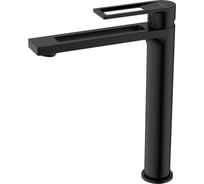 Смеситель одноручный для умывальника высокий монолитный DECOROOM чёрный DR30013