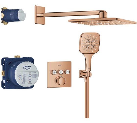 Душевая система Grohe Grohtherm SmartControl с термостатом для душа, теплый закат глянец () 34864DA0