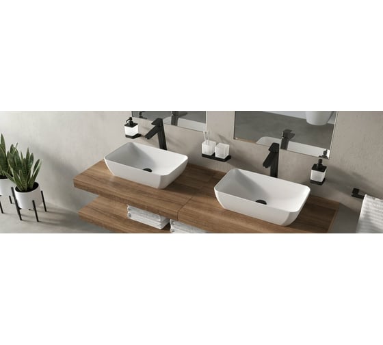 Смеситель для умывальника Ravak TD F 015.20 без донного клапана, высокий, черный X070151