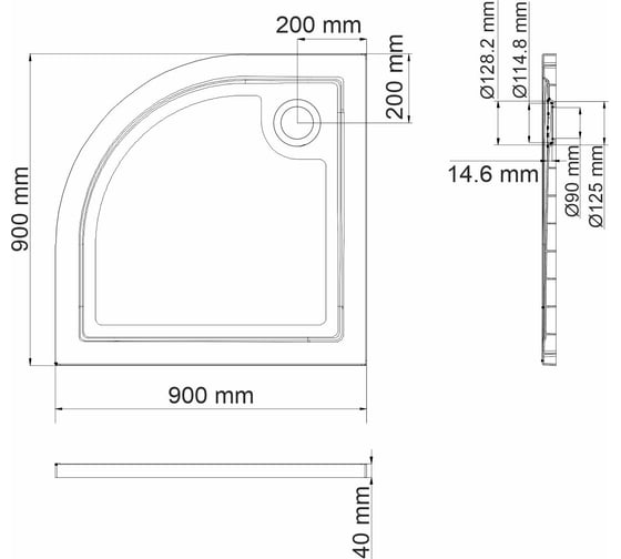 Душевой поддон WasserKraft Salm сектор 27T01