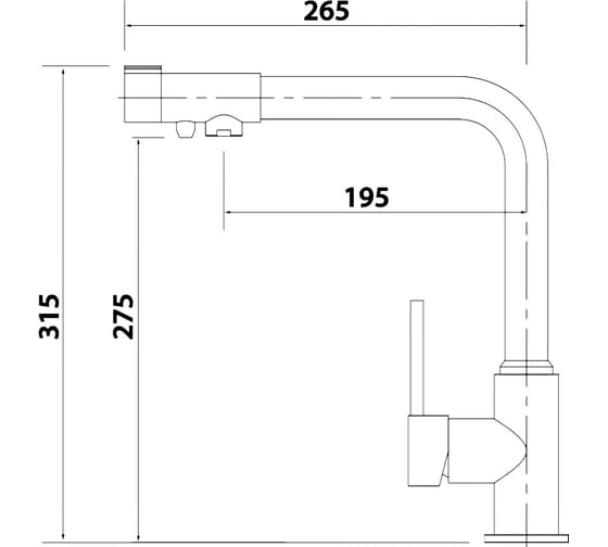 Смеситель для кухни KAISER Teka ф35, боковой, под фильтр, Gun metal 13044-15
