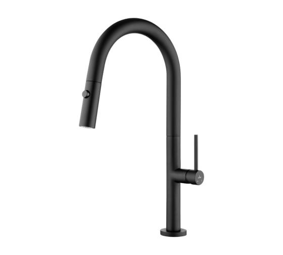 Смеситель для кухни KAISER Merkur боковой, выдвижной, ф35, Black Matt 26466- 2