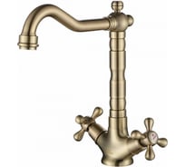 Смеситель для кухни KAISER Carlson Style крест, керамика, бронза 44233-1