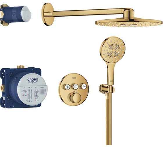 Душевая система Grohe Grohtherm SmartControl с термостатом для душа, холодный рассвет глянец 34863GL0