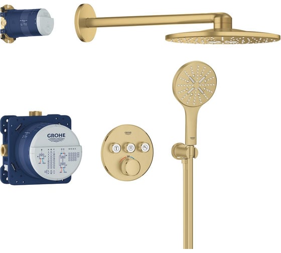 Душевая система Grohe Grohtherm SmartControl с термостатом для душа, холодный рассвет матовый 34863GN0