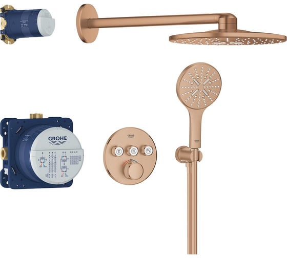 Душевая система Grohe Grohtherm SmartControl с термостатом для душа, теплый закат матовый 34863DL0
