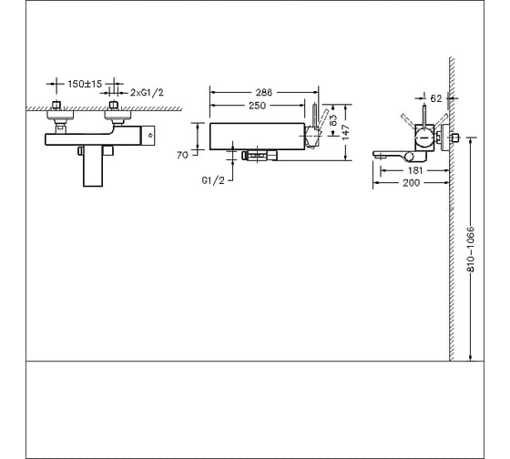 Смеситель для ванны и душа Bravat Arc F66061C-01A-ENG