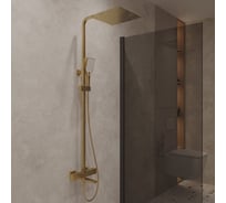 Душевая стойка с термостатом Oliveeka D, золото матовое OL-739901-BG