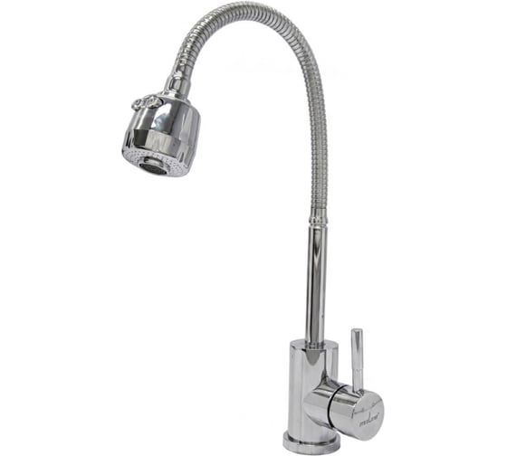 Смеситель для кухни MIXLINE 35k МЛНС-0302Х гибкий металлический излив, под гайку ХРОМ 558778