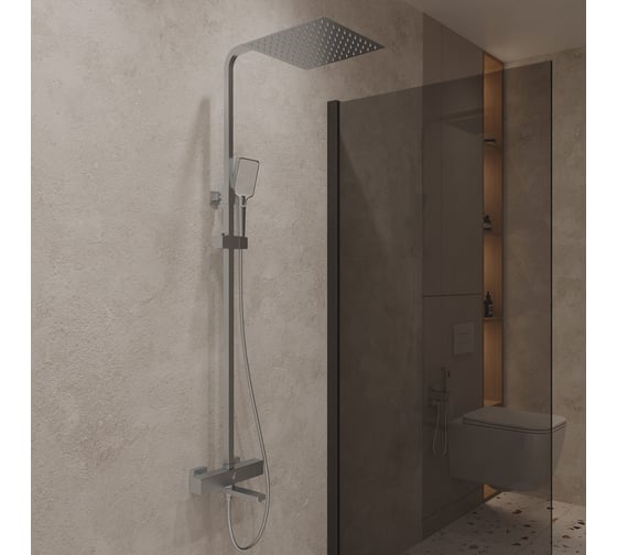 Душевая стойка с термостатом Oliveeka D, хром OL-739901-CR