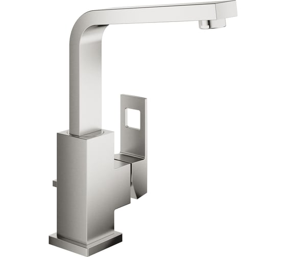 Смеситель для раковины Grohe Eurocube с донным клапаном и высоким изливом, суперсталь 23135DC0