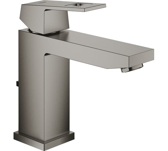 Смеситель для раковины Grohe Eurocube с донным клапаном, темный графит матовый 23445AL0