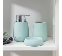 Набор для ванной Доляна "Леденец" 3 предмета (мыльница. дозатор для мыла, стакан), цвет мятный 4503422