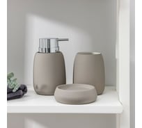 Набор для ванной Доляна "Леденец" 3 предмета (мыльница. дозатор для мыла, стакан), цвет шоколадный 4503424