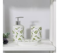 Набор для ванной Доляна "Эвкалипт" 3 предмета (мыльница. дозатор для мыла, стакан) 6244631