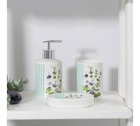 Набор для ванной Доляна "Эвкалипт" 3 предмета (мыльница. дозатор для мыла, стакан) 6244632