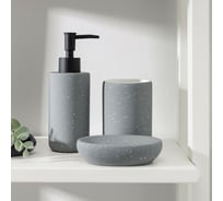 Набор для ванной Доляна "Бархатный гранит" 3 предмета, цвет серый 4785322