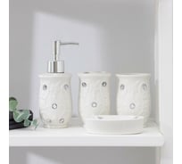 Набор для ванной Доляна 4 предмета (дозатор, мыльница, 2 стакана) 870321