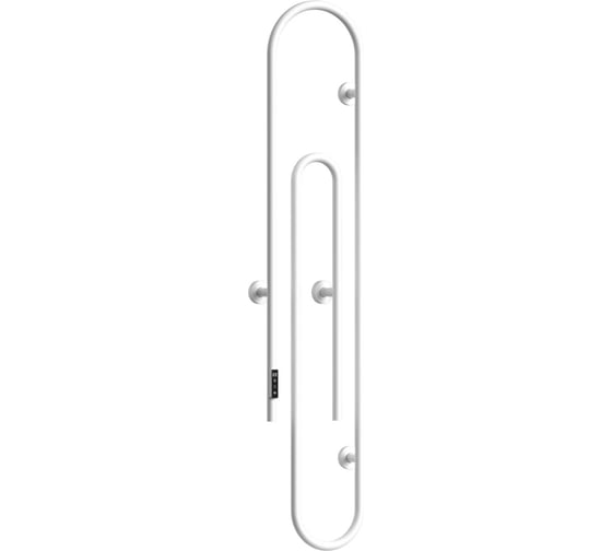 Полотенцесушитель электрический дизайнерский Bauedge BAU Wall Clip White 1500x300 мм, белый матовый AF0015