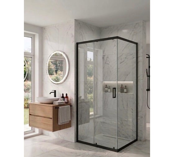 Душевой угол Maybahglass (раздвижная+глухая), Стекло Бесцветное, 150*90*195 MGY-1865-6