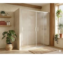 Раздвижная двустворчатая дверь для душевой Maybahglass Стекло Сатин, 170x195 MGY-1820-5