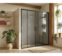 Раздвижная двустворчатая дверь для душевой Maybahglass Стекло Графит, 190x195 MGY-1829-6