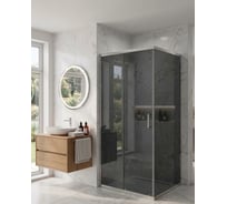 Душевой угол Maybahglass (раздвижная+глухая), Стекло Графит, 140*70*195 MGY-1911-5