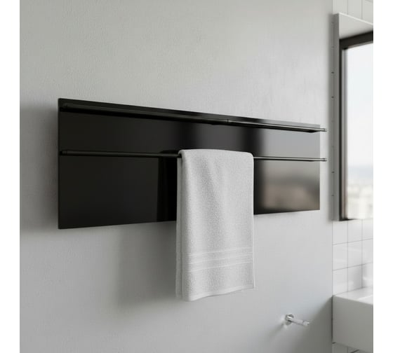 Полотенцесушитель электрический LAGUSTO ECO Design G2BL.1152 370x1200 мм, акриловый камень, черный PG2-3701200-B-BL-1152