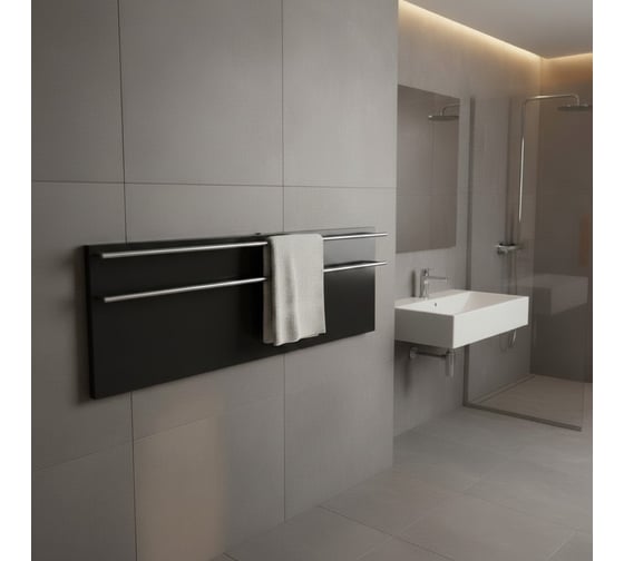 Полотенцесушитель электрический LAGUSTO ECO Design G2SN02.1152 370x1200 мм, акриловый камень, черный PG2-3701200-B-SN02-1152