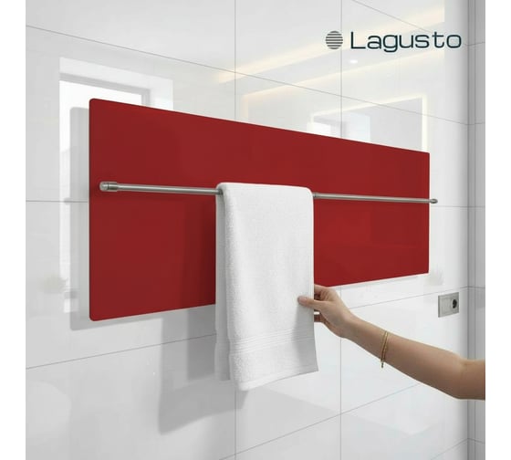 Полотенцесушитель электрический LAGUSTO ECO Design G1SN01.1152 370x1200 мм, акриловый камень, красный PG1-3701200-R-SN01-1152