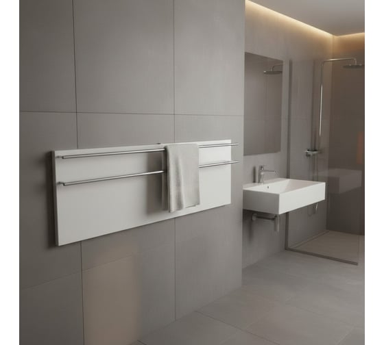 Полотенцесушитель электрический LAGUSTO ECO Design G2SN02.1152 370x1200 мм, акриловый камень, белый PG2-3701200-W-SN02-1152