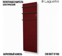 Электрический полотенцесушитель LAGUSTO серия ECO акриловый камень Premium, модель Design 370мм 1200мм (V3BL.320), цвет красный PV3-3701200-R-BL-320