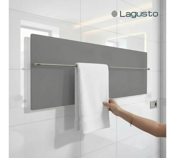 Полотенцесушитель электрический LAGUSTO ECO Design G1SN01.1152 370x1200 мм, акриловый камень, серый PG1-3701200-G-SN01-1152