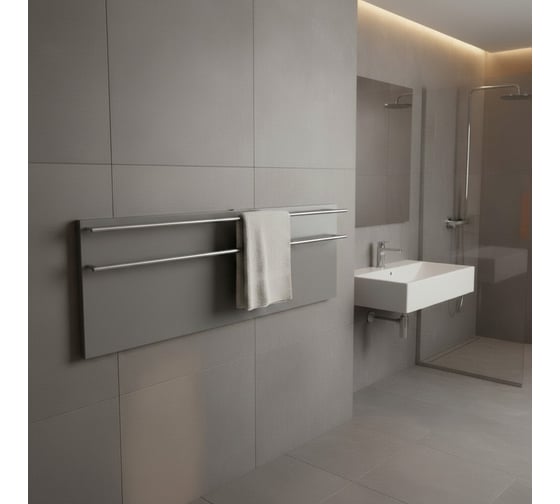 Полотенцесушитель электрический LAGUSTO ECO Design G2SN02.1152 370x1200 мм, акриловый камень, серый PG2-3701200-G-SN02-1152