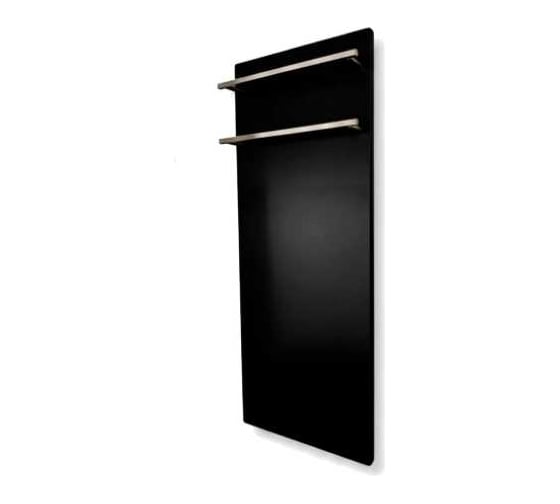 Полотенцесушитель электрический LAGUSTO серия ECO акриловый камень Premium, модель Stone 280мм 680мм (V2), цвет черный PV2-280680-B