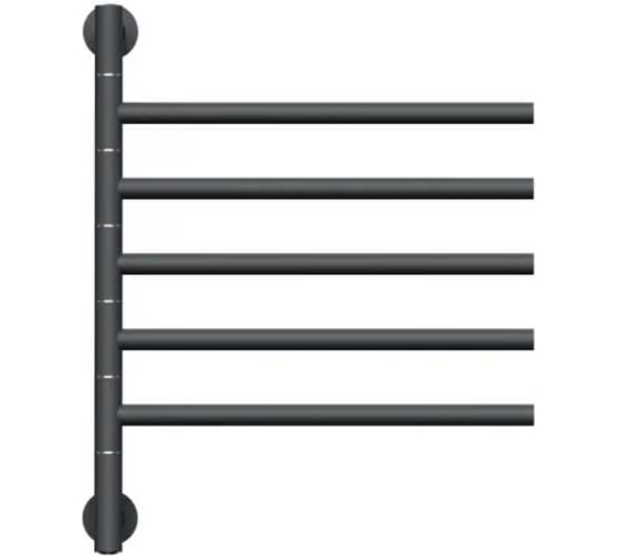 Полотенцесушитель дизайнерский электрический Bauedge BAU Nimb Turning Gun Grey 60х50,подключение справа, подключение нижнее, темно-серый металлик AF0033