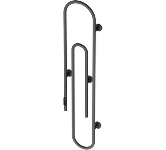 Полотенцесушитель дизайнерский электрический Bauedge BAU Wall Clip Gun Grey 150х30, темно-серый металлик AF0016