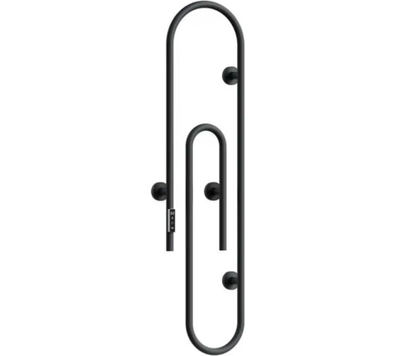 Полотенцесушитель дизайнерский электрический Bauedge BAU Wall Clip Gun Grey 120х30, темно-серый металлик AF0014