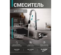 Смеситель для кухни FLISSEN Оазис Oasis с вытяжным поворотным изливом, хром SF201152CH