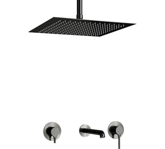 Встраиваемый комплект для ванны WasserKraft Rhein с изливом и верхней душевой 9951.99DVR2.068.118.443GR