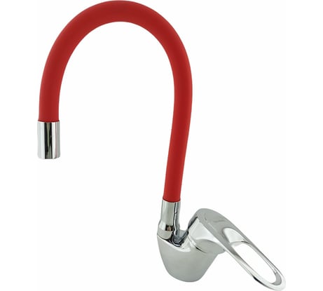 Смеситель для кухни Rainsberg с гибким силиконовым изливом, красный R3193F-8