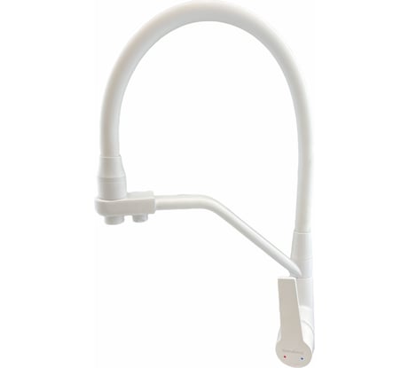 Смеситель для кухни Rainsberg с гибким силиконовым изливом, белый, латунь R603CK-302