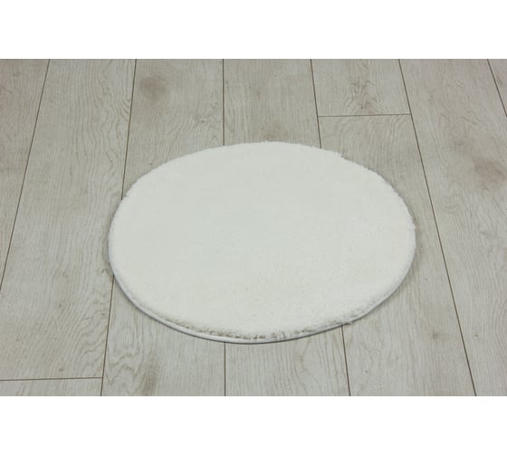 Коврик для ванной комнаты круглый Joy Home Шегги HY25FH03 55 см, белый 16240