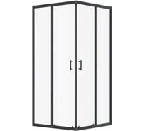 Душевое ограждение Santek Вэлия 90×90×195 см, форма квадрат, раздвижные двери, черный профиль, стекло прозрачное 1WH501789